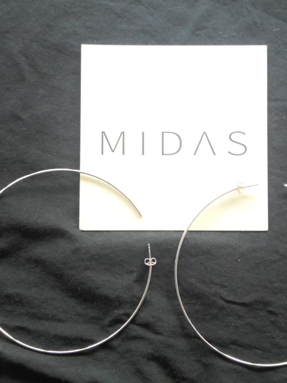 90mm White Gold Hoop Earrings